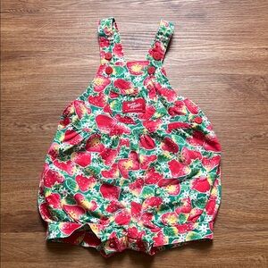Oshkosh • Vintage Rare HTF Girl's Strawberry Romper Overalls 24 Months